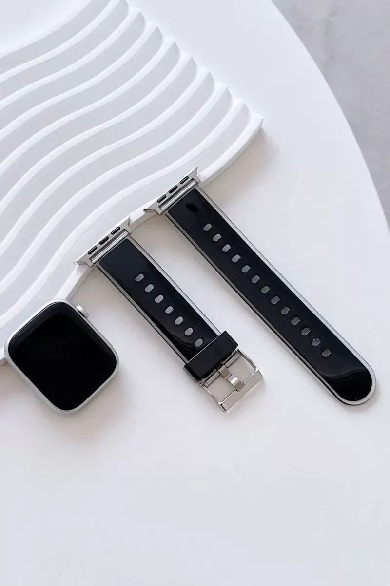38mm Jelly Silikon Saat Kordonu - Siyah, Esnek ve Dayanıklı Akıllı Saat Kayışı