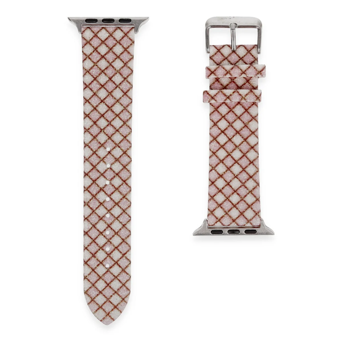 38mm Karo Motif Pembe Akıllı Saat Kordonu - Şıklığın ve Rahatlığın Mükemmel Buluşması