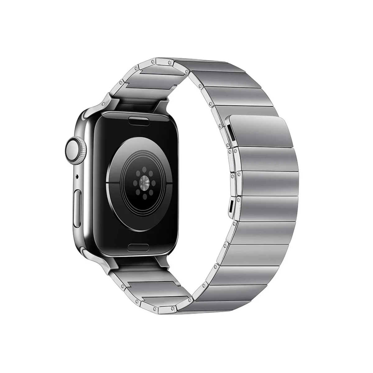 38mm KR404 Huks Kordon - Gümüş, Şık ve Modern Spor Görünümlü Saat Kordonu