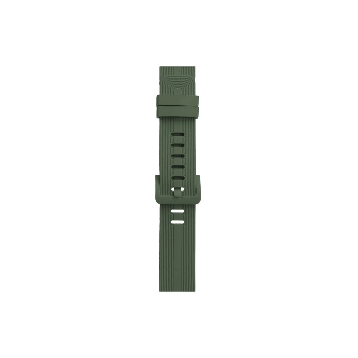 38mm KR408 Çizgili Silikon Kordon - Koyu Yeşil | Dayanıklı & Rahat Saat Kordonu
