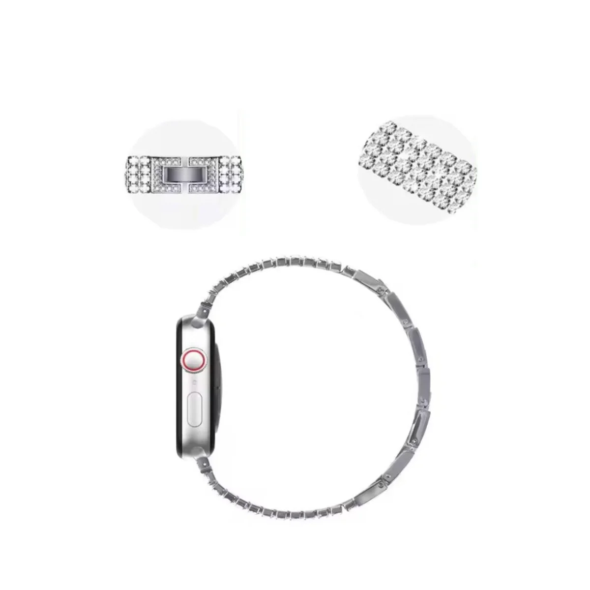 38mm Live Taşlı Kordon - Siyah Saat Kolu, Şık ve Pratik Aksesuar