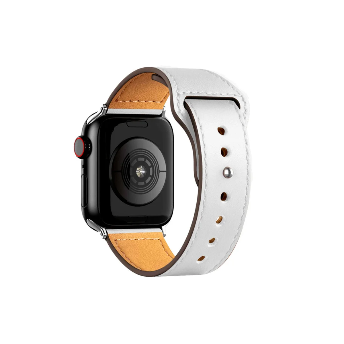 38mm Luaz Deri Kordon - Beyaz Premium Saat Koruması