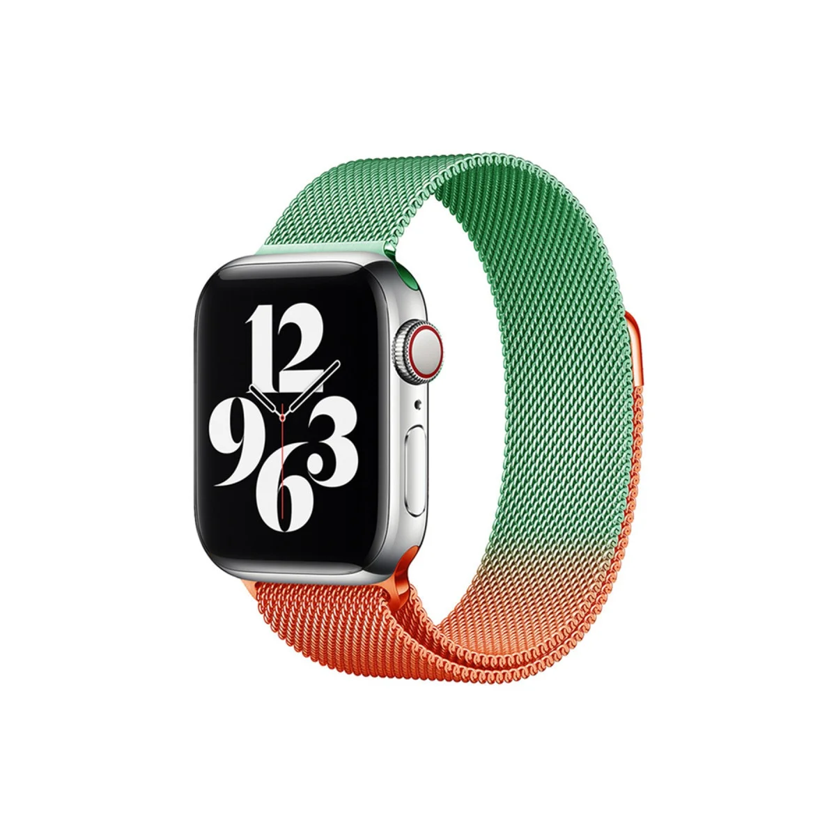 38mm Metal Mıknatıslı Kordon Turuncu-Yeşil - Şık ve Dayanıklı