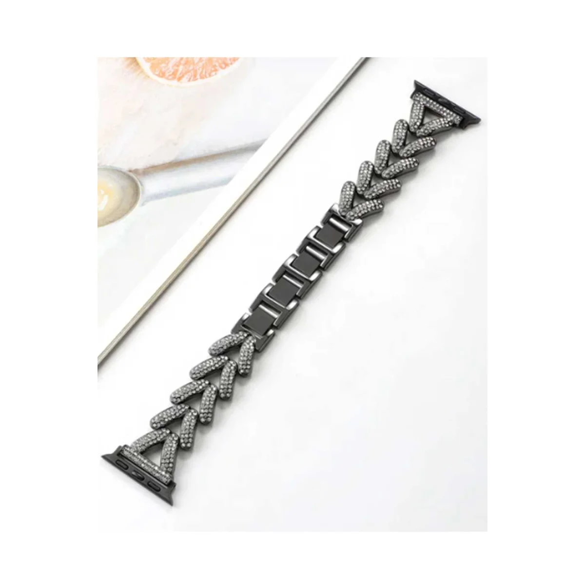 38mm Siyah Node Taşlı Kordonlu Saat
