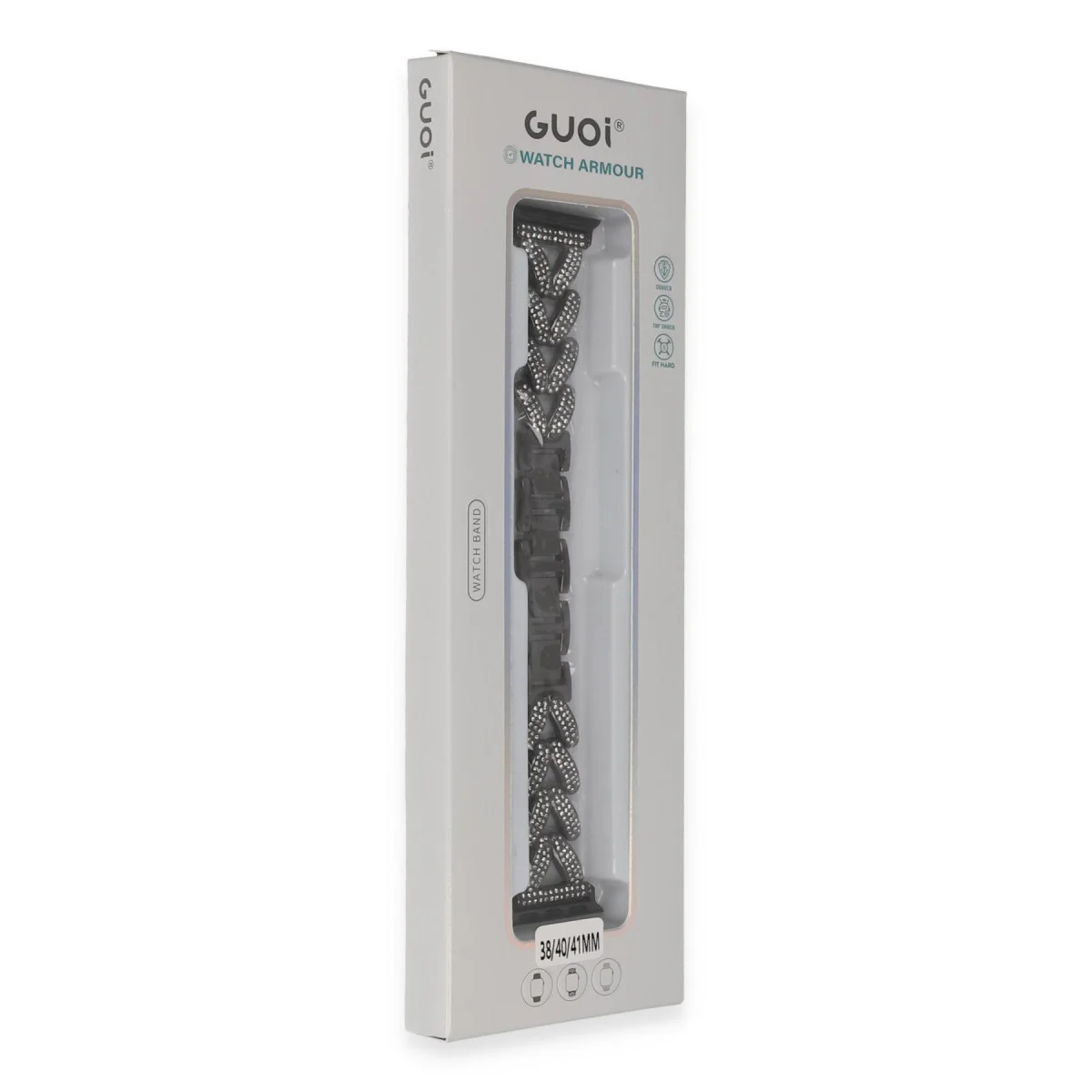 38mm Siyah Node Taşlı Kordonlu Saat
