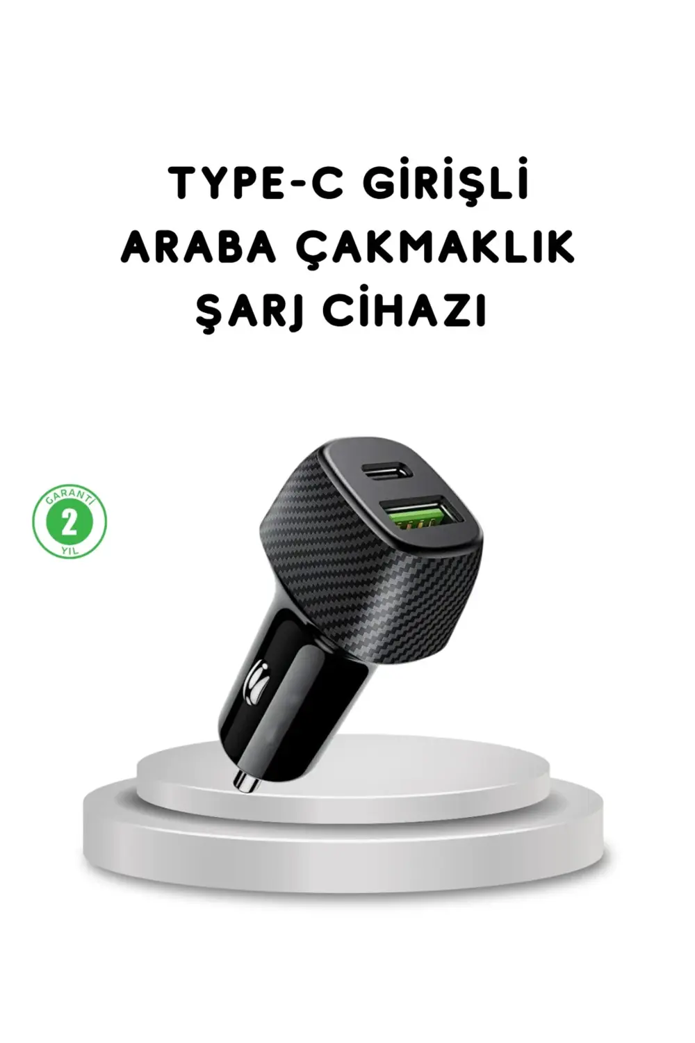38W Araç Şarj Cihazı Type-C PD USB Hızlı Şarj Çift Port