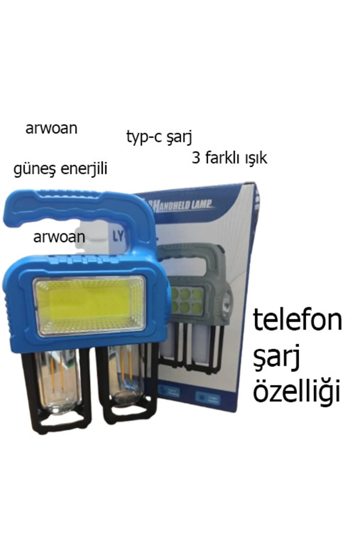 38w kamp lambası el feneri powerbank özellikli