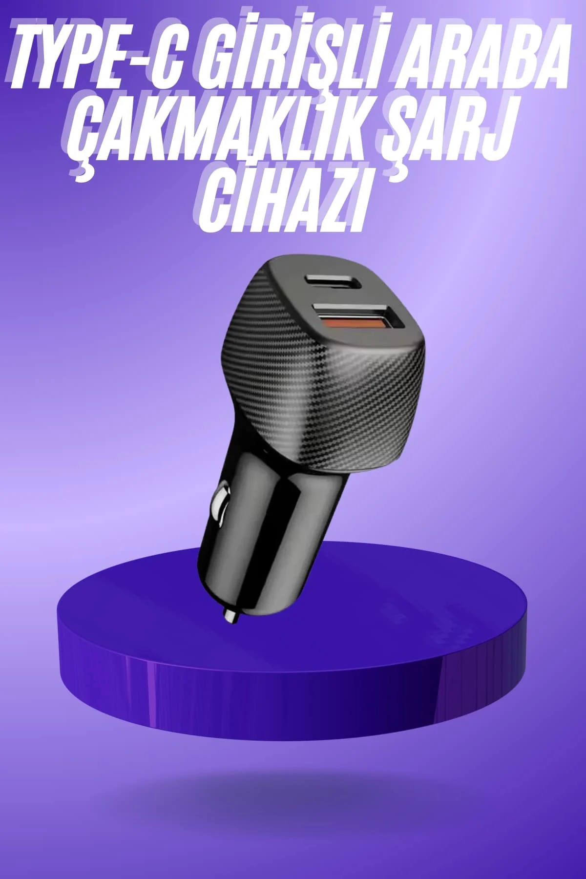 38W USB Type-C Girişli Oto Çakmaklık Araç İçi Hızlı Şarj Çakmaklık Şarj Aleti