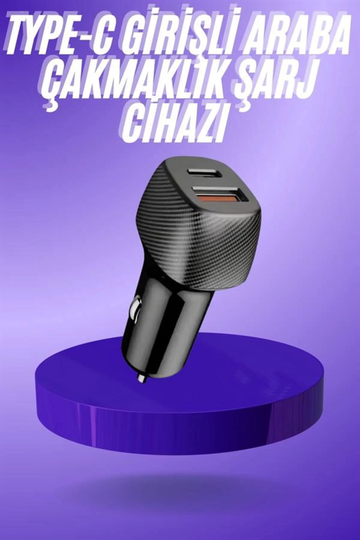 38W USB Type-C Girişli Oto Çakmaklık Araç İçi Hızlı Şarj Çakmaklı