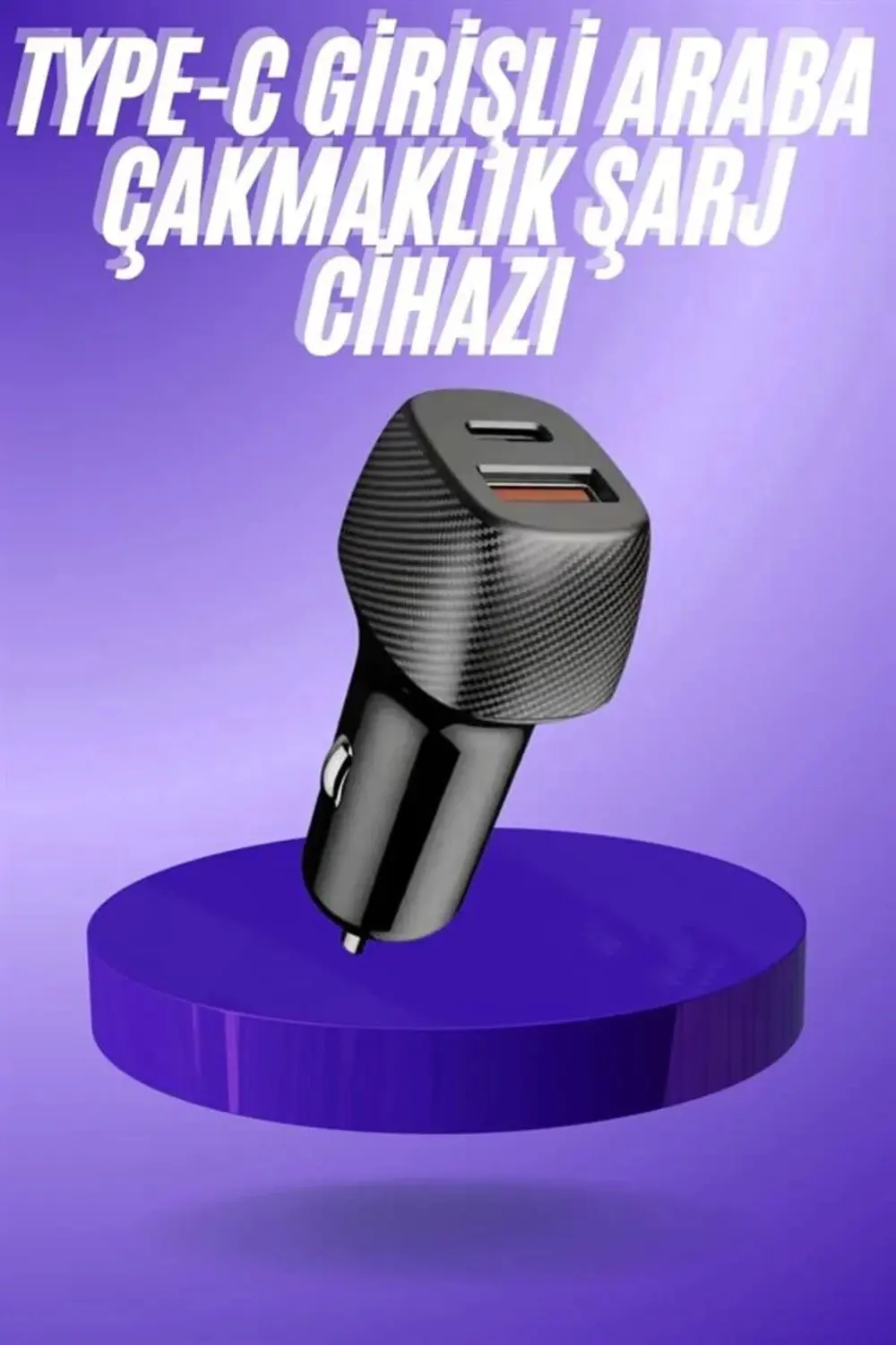 38W USB Type-C Girişli Oto Çakmaklık Araç İçi Hızlı Şarj Çakmaklı