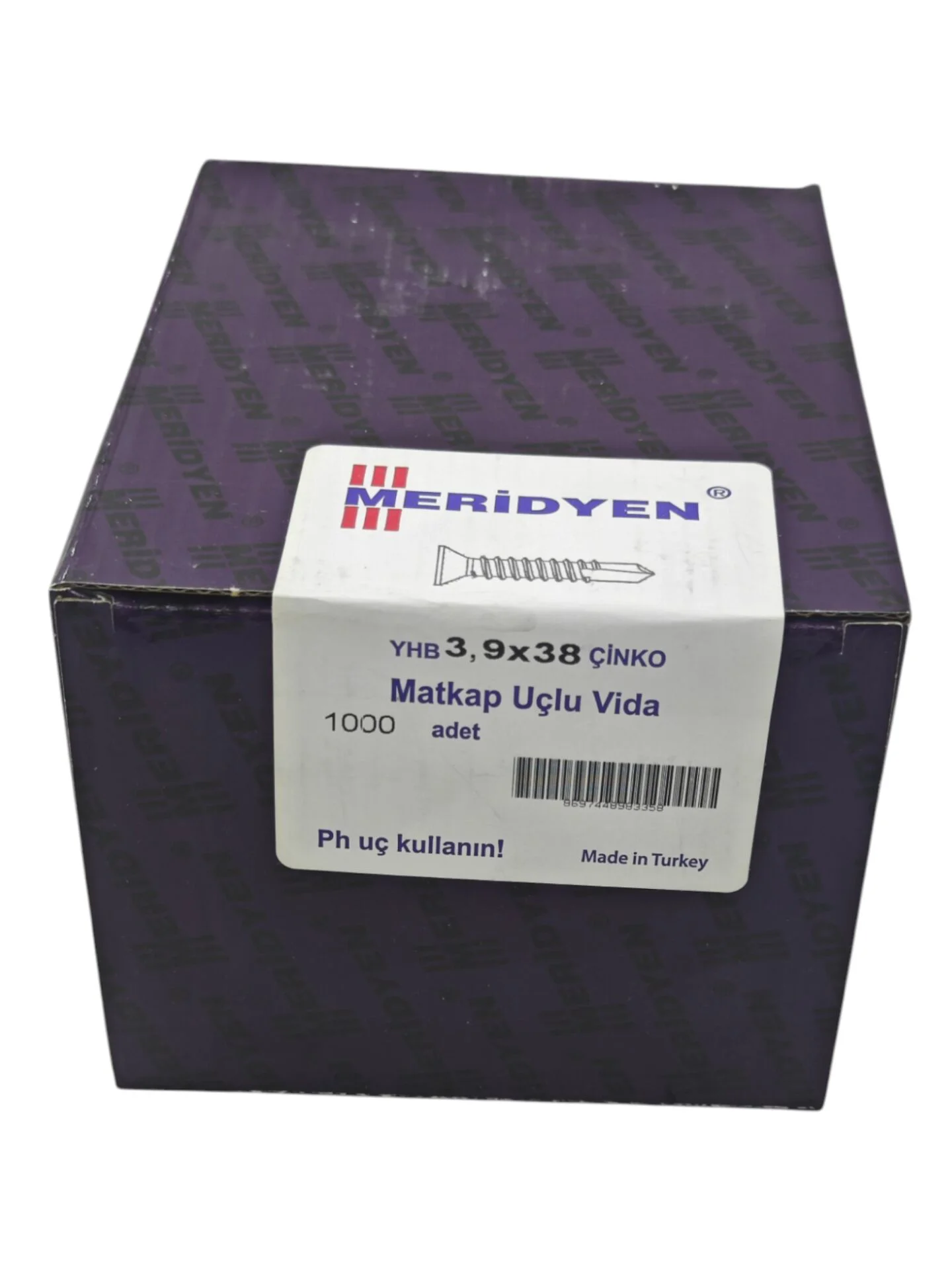 3938   Meridyen YHB Çinko 3,9*38mm Matkap Uçlu Vida 1000li