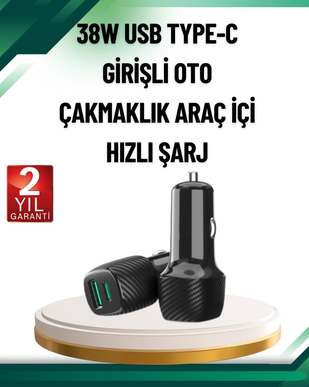 3A Güç Kapasiteli USB & Type-C Çakmaklık Şarj Adaptörü 3A Güç Kapasiteli USB & Type-C Çakmaklık Şarj Adaptörü
