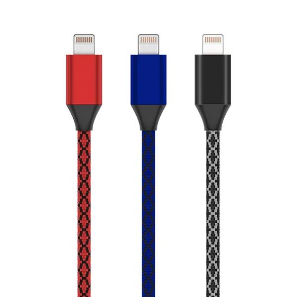 3A Hızlı Şarj Kablosu iPhone 14/13/12/11/8/XS/XR - 1 Metre Örgü Lightning