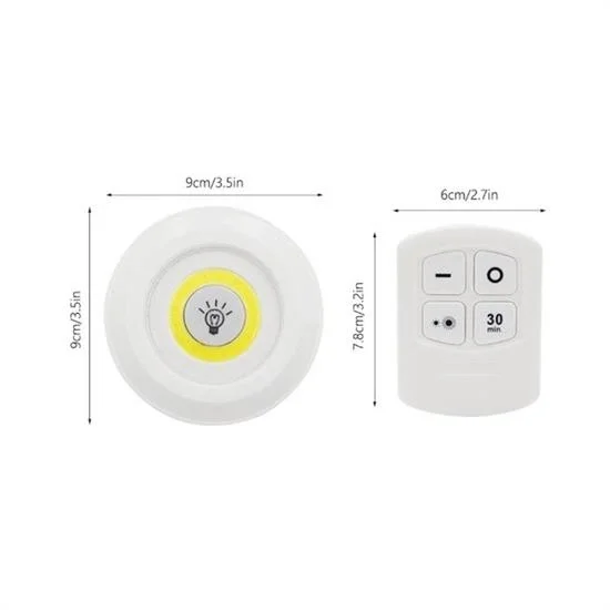 3&amp;apos;lü Uzaktan Kumandalı Pilli Yapışkanlı Kablosuz Led Spot Lambalar Bx40