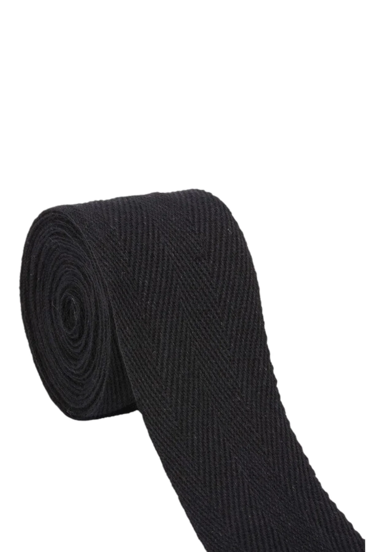3cm Eninde Dar Dokuma Şerit Siyah Balıksırtı 3 Cm 25 Metre