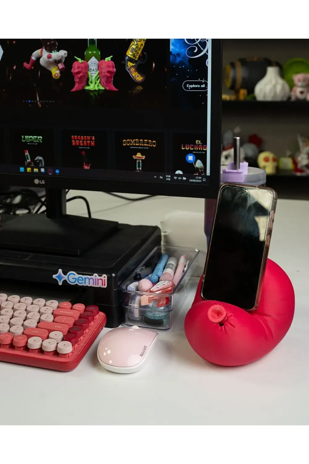 3D 3D Baskı Balon Şeklinde Telefon Standı - Masaüstü Dekoratif Te 3D 3D Baskı Balon Şeklinde Telefon Standı - Masaüstü Dekoratif Te