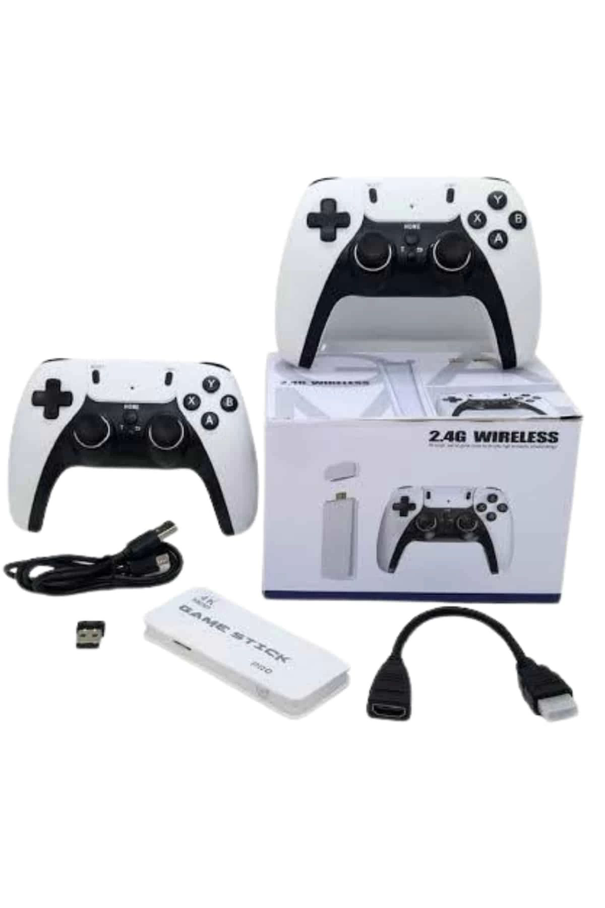 Yusuftex 3D 4K 2000 Oyunlu Game Stick Oyun Konsolu Çift Konsol