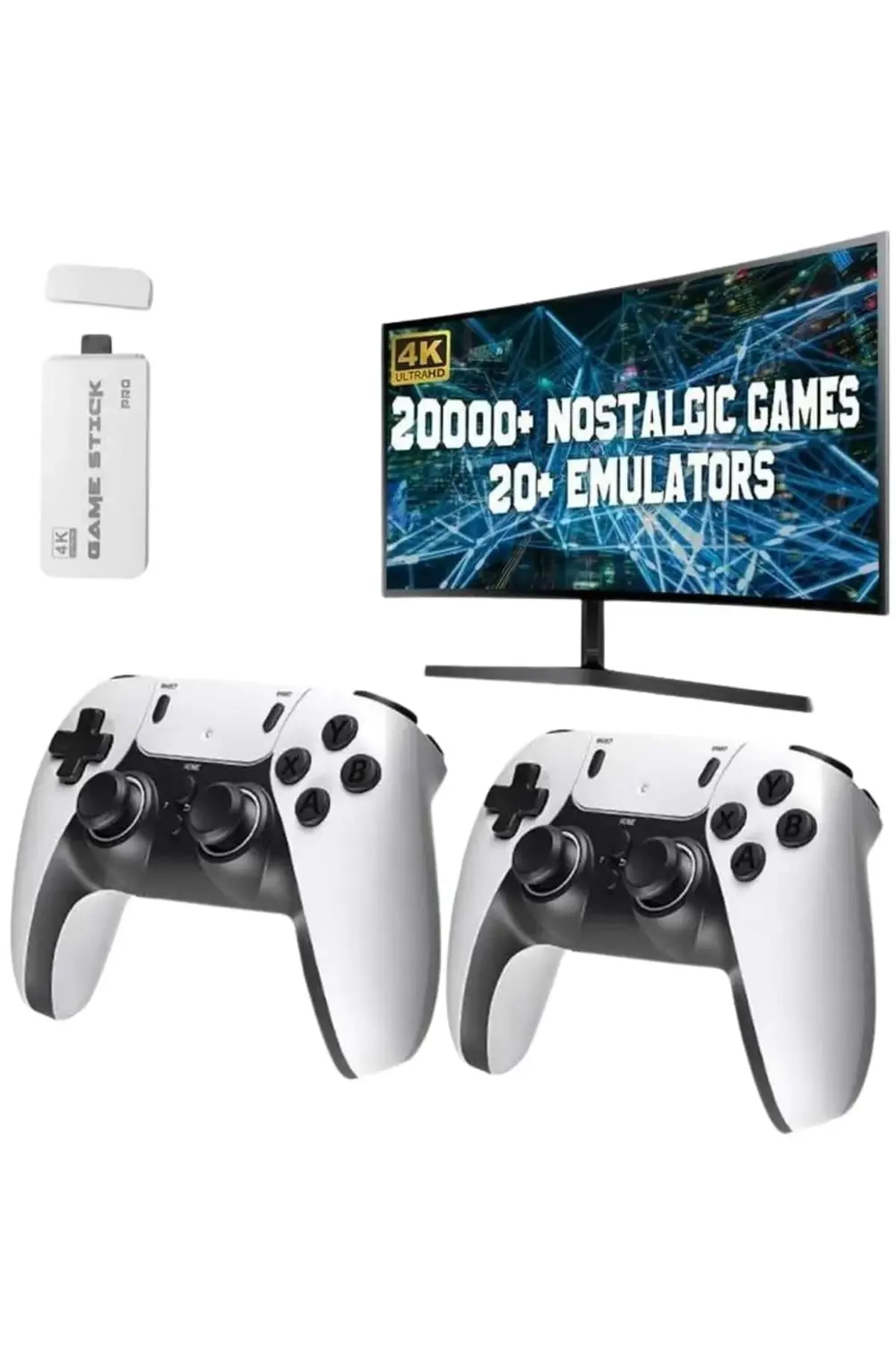 3D 4K HD 2.4G Game Stick 4K Ultra Hd Oyun Konsolu Çift Kollu