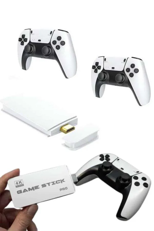3D 4K Oyun Konsolu Game Stick - Çift Konsol 2000 Oyunlu, HDMI'lı Retro Emülasyon