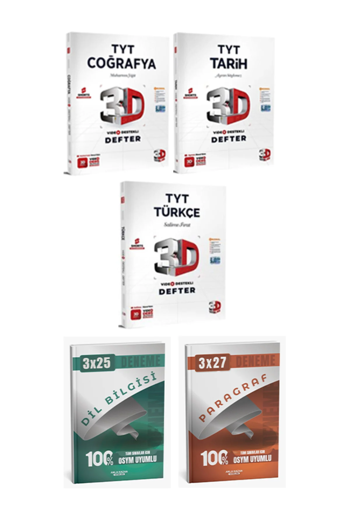 3D + Anla Kazan TYT Sözel Video Destekli Defter Anla Kazan Deneme Seti 5 li Set