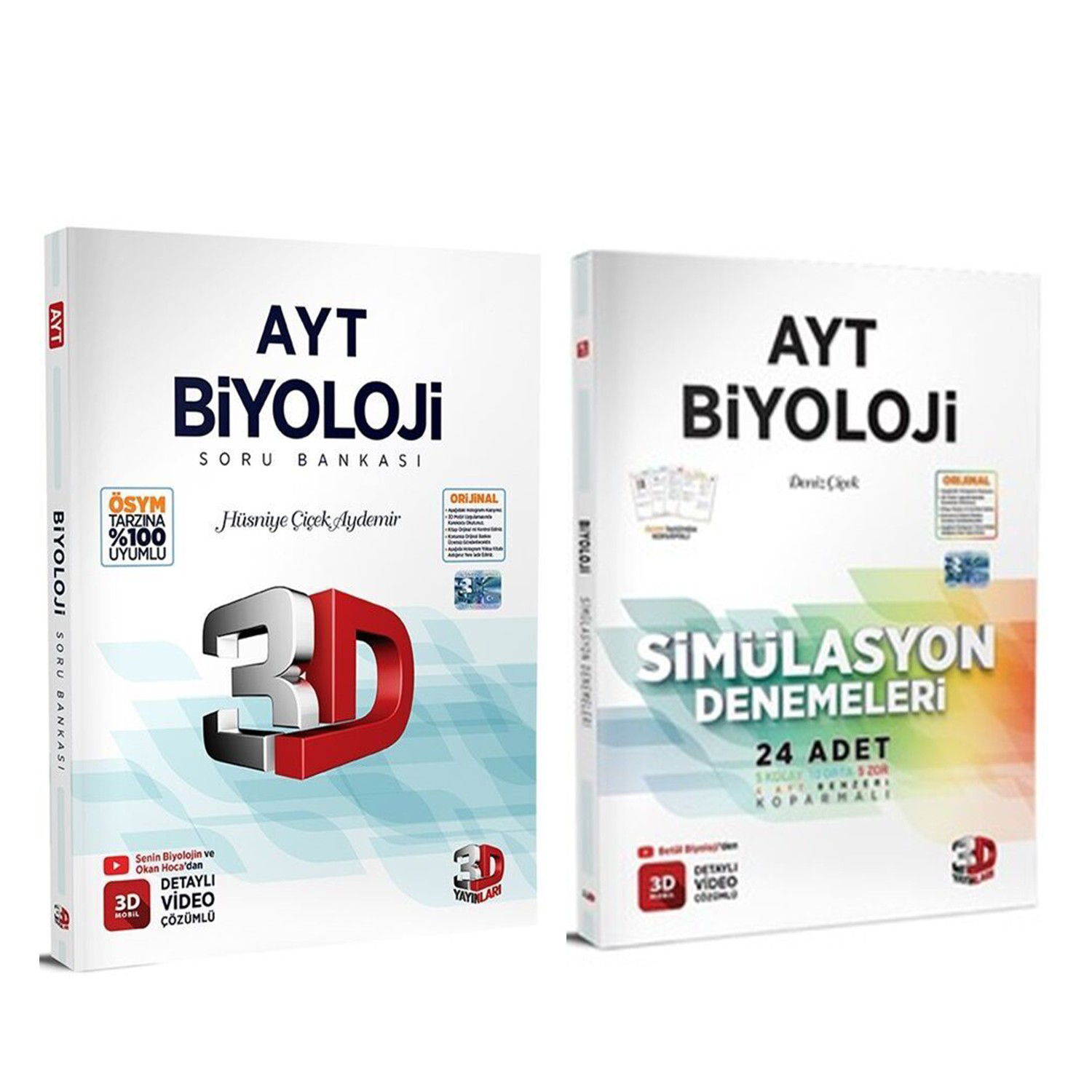 3D AYT Biyoloji Soru Bankası ve Deneme Seti 2 Kitap