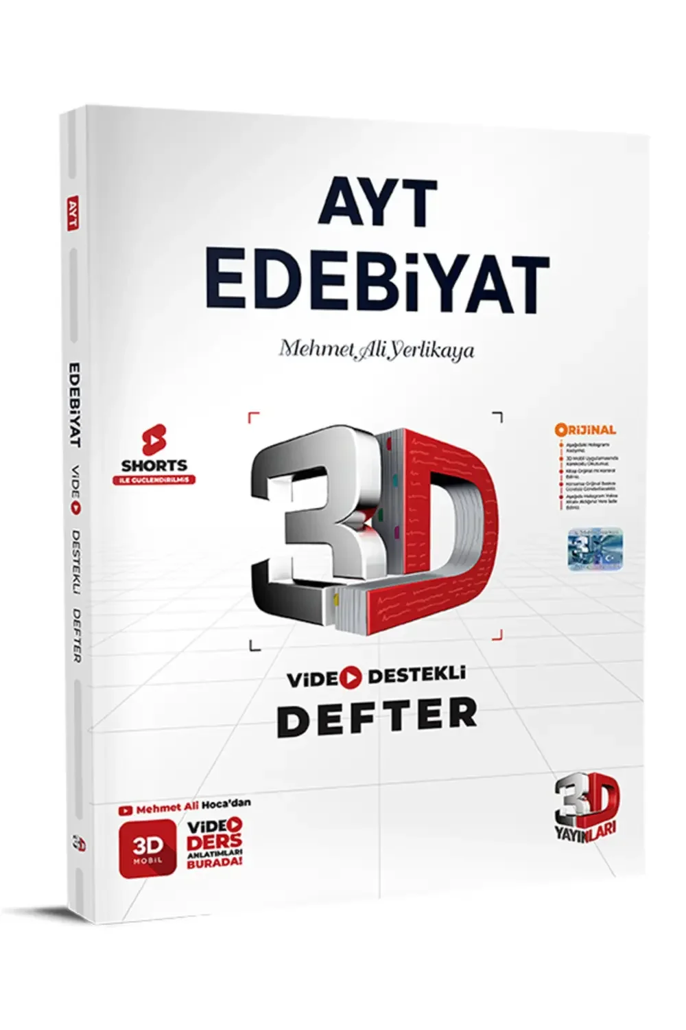 3D AYT Edebiyat Video Destekli Defter
