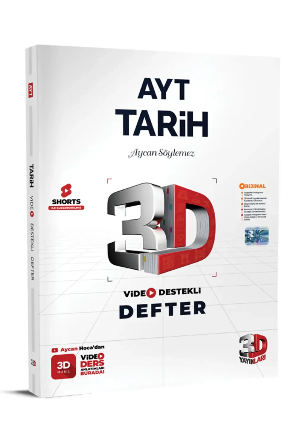 3D AYT Tarih Video Destekli Defter