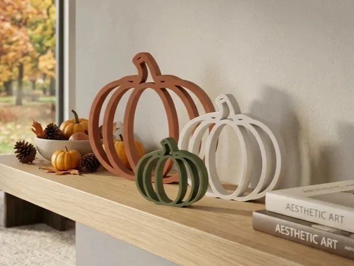 3D Baskı 3lü Açık Silüet Balkabağı Seti Katmanlı Sonbahar Masa Süsü Dekoratif Obje Üç Boy Toprak Tonu 3D Baskı 3lü Açık Silüet Balkabağı Seti Katmanlı Sonbahar Masa Süsü Dekoratif Obje Üç Boy Toprak Tonu