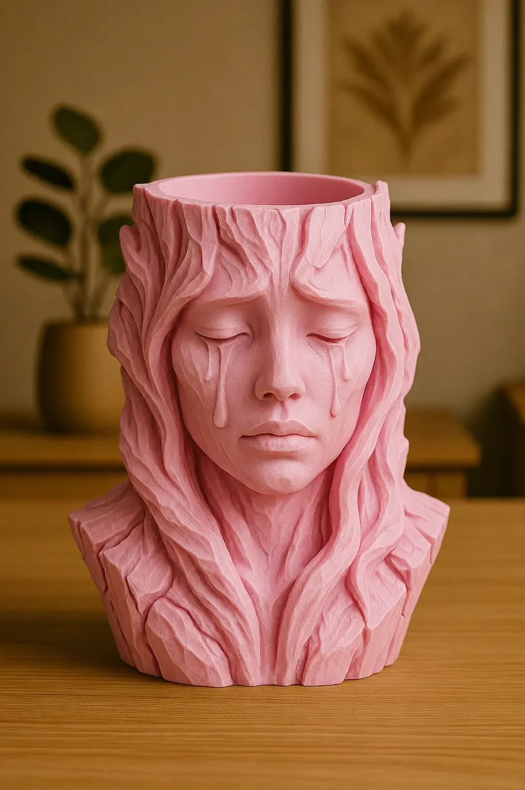 3D Baskı Ağlayan Kadın Büst Saksı - Sanatsal Dekoratif Saksı - Pembe 3D Baskı Ağlayan Kadın Büst Saksı - Sanatsal Dekoratif Saksı - Pembe