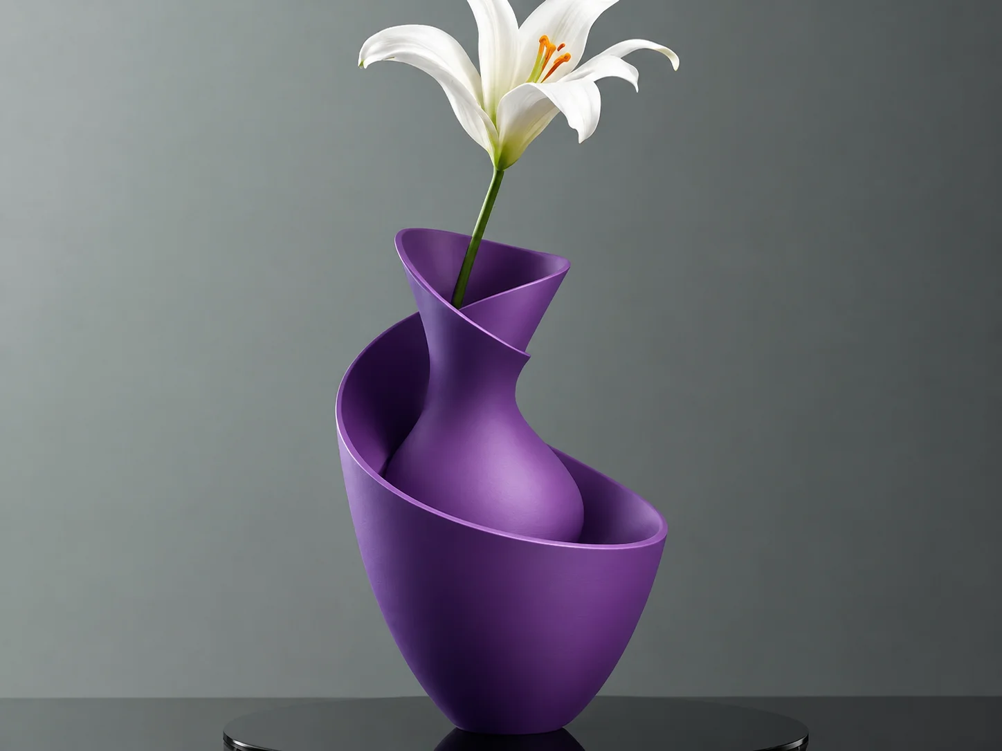 3D Baskı Bold Vazo - Akışkan Formlu Dekoratif Vazo-Mor 3D Baskı Bold Vazo - Akışkan Formlu Dekoratif Vazo-Mor