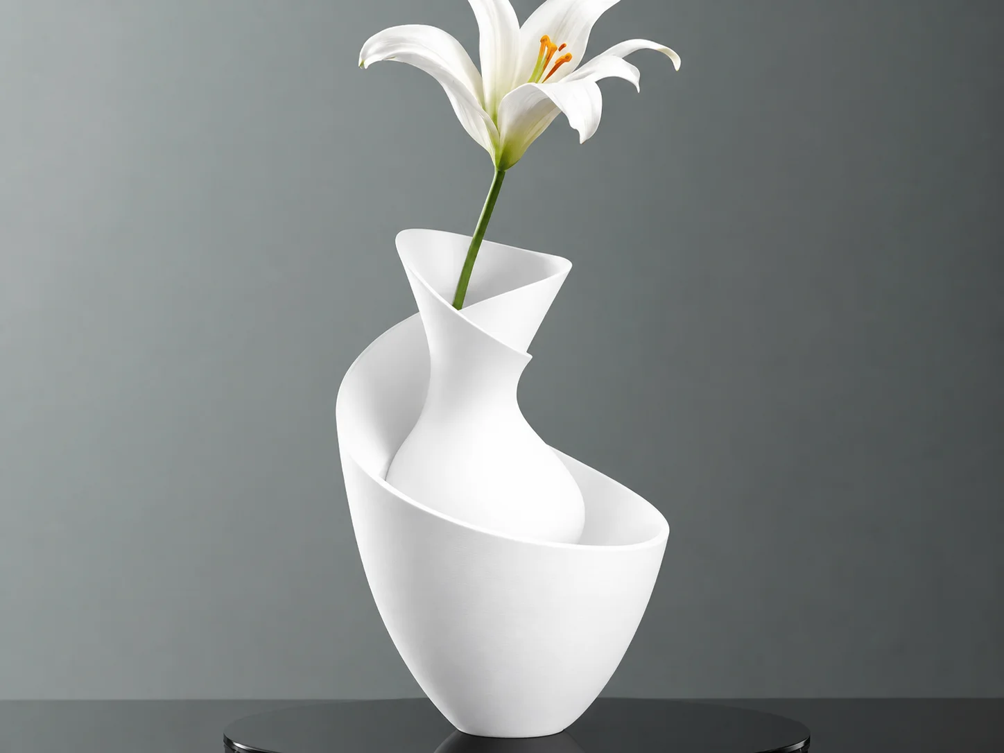 3D Baskı Bold Vazo - Akışkan Formlu Dekoratif Vazo-Beyaz 3D Baskı Bold Vazo - Akışkan Formlu Dekoratif Vazo-Beyaz