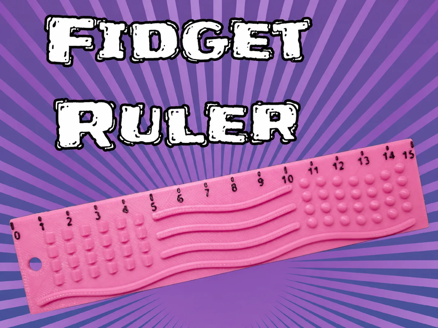 3D Baskı Dokunsal Fidget Cetveli - Kabartmalı Stres ve Odaklanma Oyuncağı - Pembe 3D Baskı Dokunsal Fidget Cetveli - Kabartmalı Stres ve Odaklanma Oyuncağı - Pembe