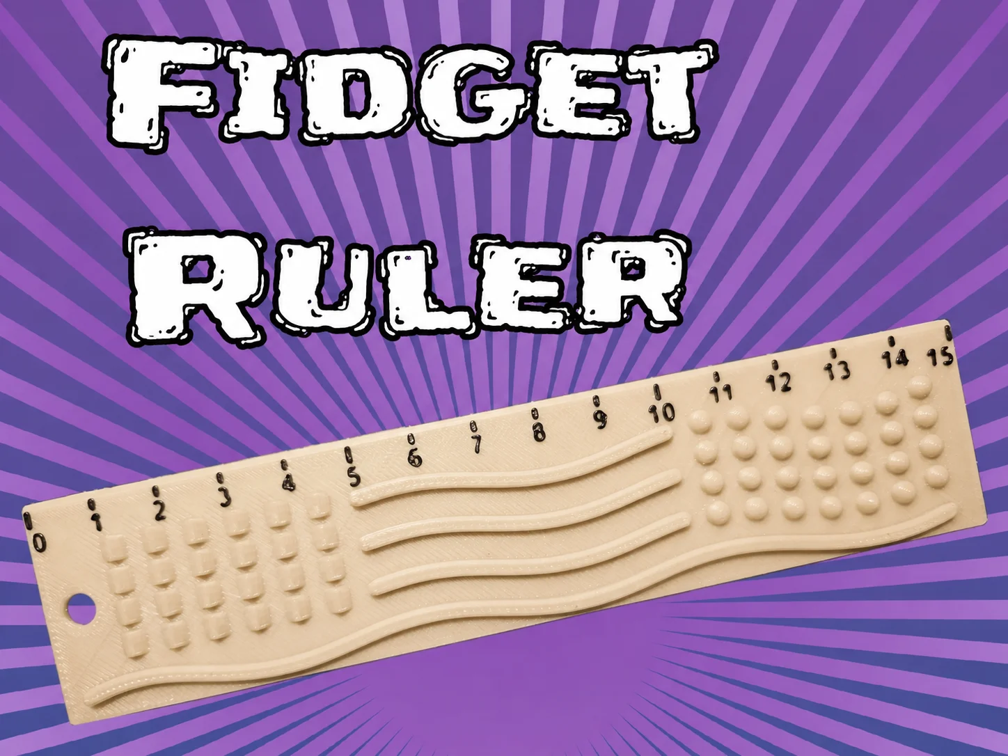 3D Baskı Dokunsal Fidget Cetveli - Kabartmalı Stres ve Odaklanma Oyuncağı - Bej 3D Baskı Dokunsal Fidget Cetveli - Kabartmalı Stres ve Odaklanma Oyuncağı - Bej