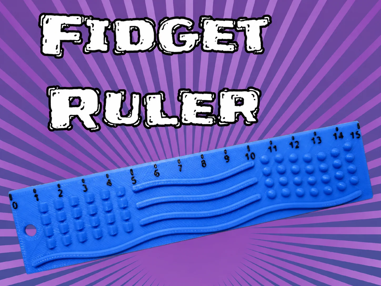 3D Baskı Dokunsal Fidget Cetveli - Kabartmalı Stres ve Odaklanma Oyuncağı - Mavi 3D Baskı Dokunsal Fidget Cetveli - Kabartmalı Stres ve Odaklanma Oyuncağı - Mavi