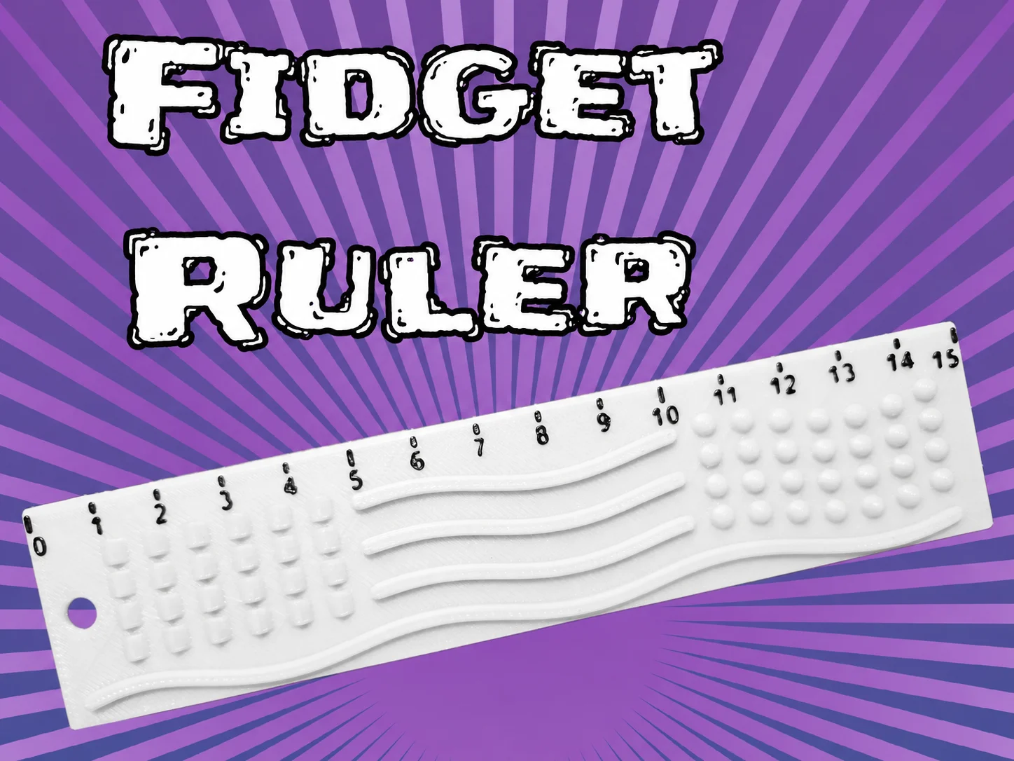 3D Baskı Dokunsal Fidget Cetveli - Kabartmalı Stres ve Odaklanma Oyuncağı - Beyaz 3D Baskı Dokunsal Fidget Cetveli - Kabartmalı Stres ve Odaklanma Oyuncağı - Beyaz