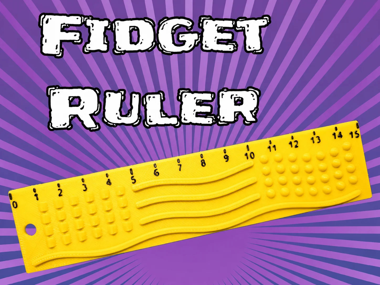 3D Baskı Dokunsal Fidget Cetveli - Kabartmalı Stres ve Odaklanma Oyuncağı - Sarı 3D Baskı Dokunsal Fidget Cetveli - Kabartmalı Stres ve Odaklanma Oyuncağı - Sarı