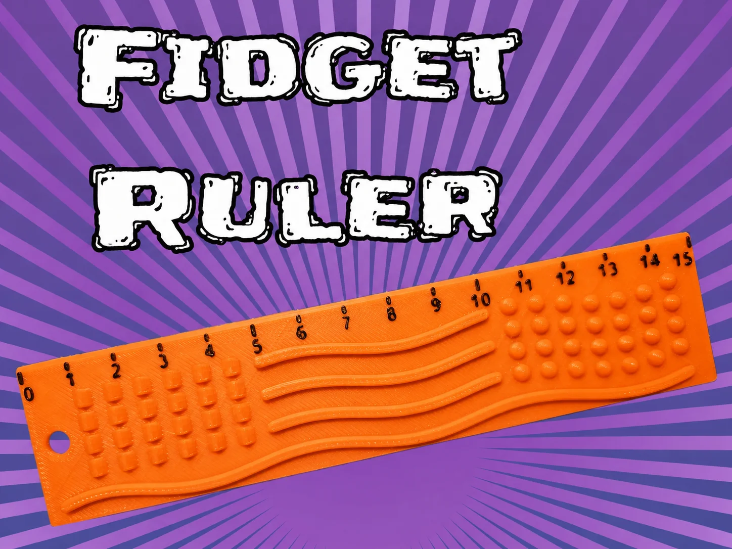 3D Baskı Dokunsal Fidget Cetveli - Kabartmalı Stres ve Odaklanma Oyuncağı - Turuncu 3D Baskı Dokunsal Fidget Cetveli - Kabartmalı Stres ve Odaklanma Oyuncağı - Turuncu
