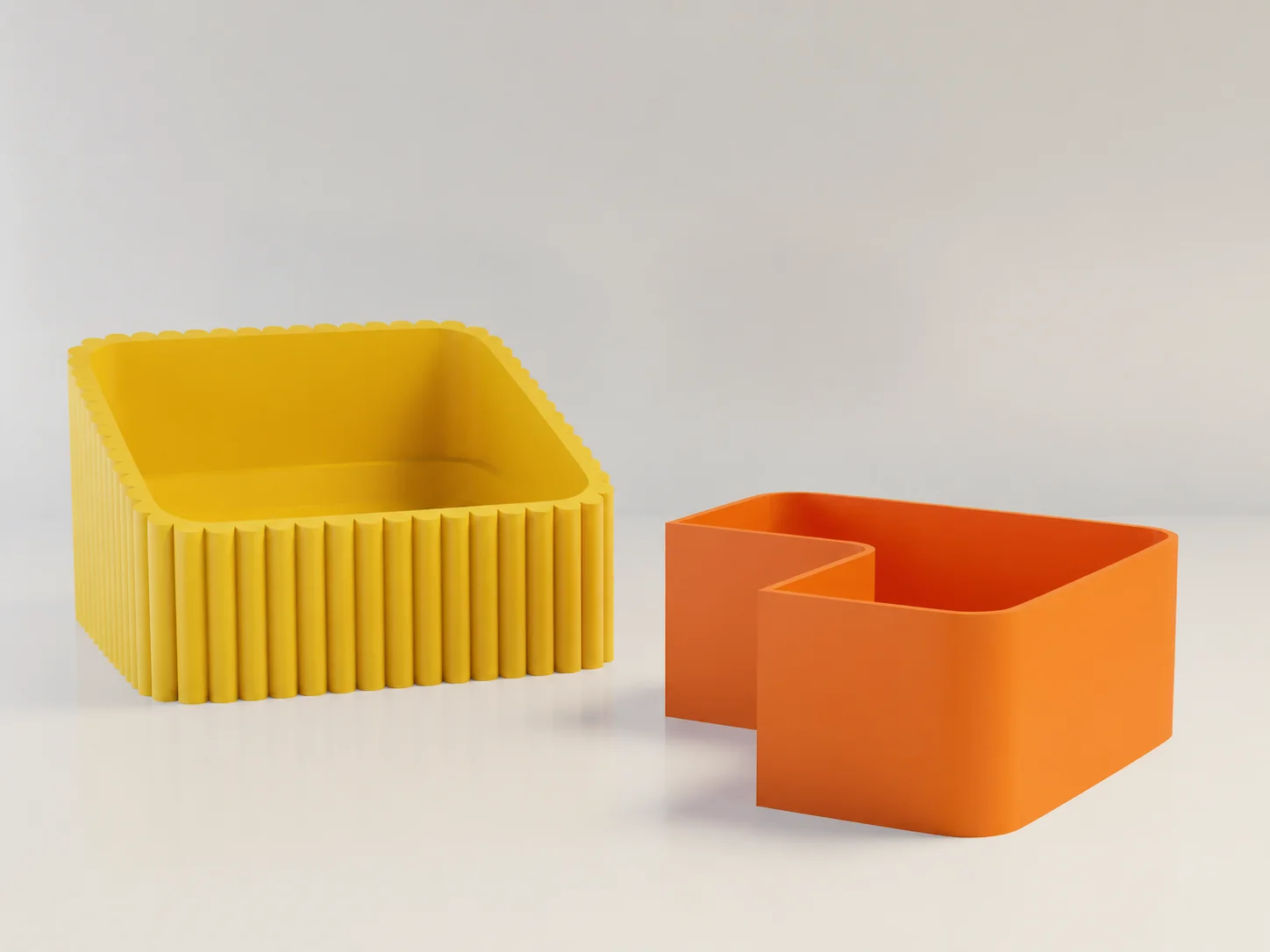 3D Baskı Fıstık Kasesi - Çift Hazneli Kabuk Ayırıcı Sunum Kasesi - Sarı Turuncu
