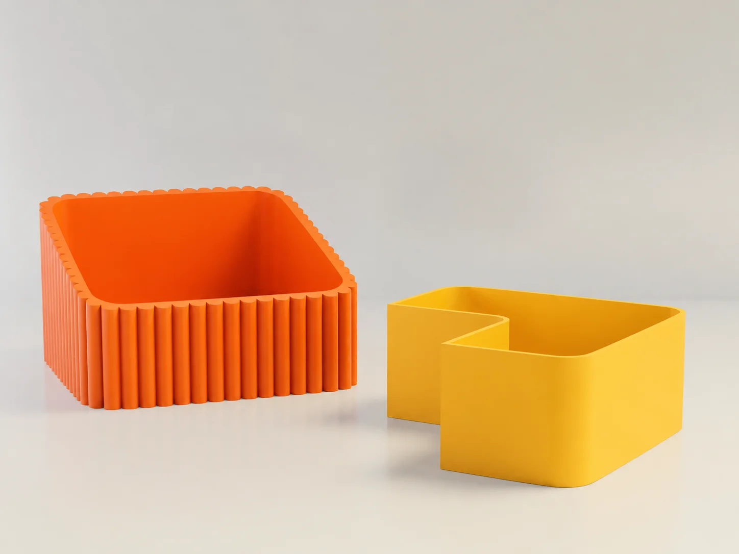 3D Baskı Fıstık Kasesi - Çift Hazneli Kabuk Ayırıcı Sunum Kasesi - Turuncu Sarı