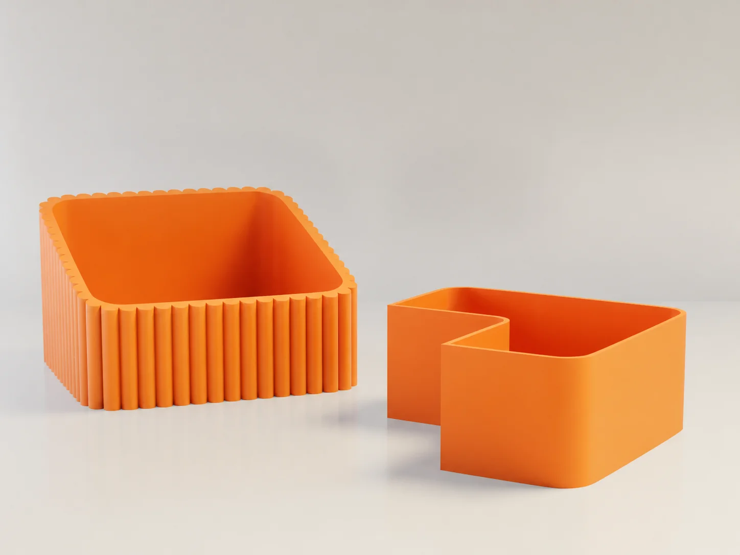 3D Baskı Fıstık Kasesi - Çift Hazneli Kabuk Ayırıcı Sunum Kasesi - Turuncu Turuncu