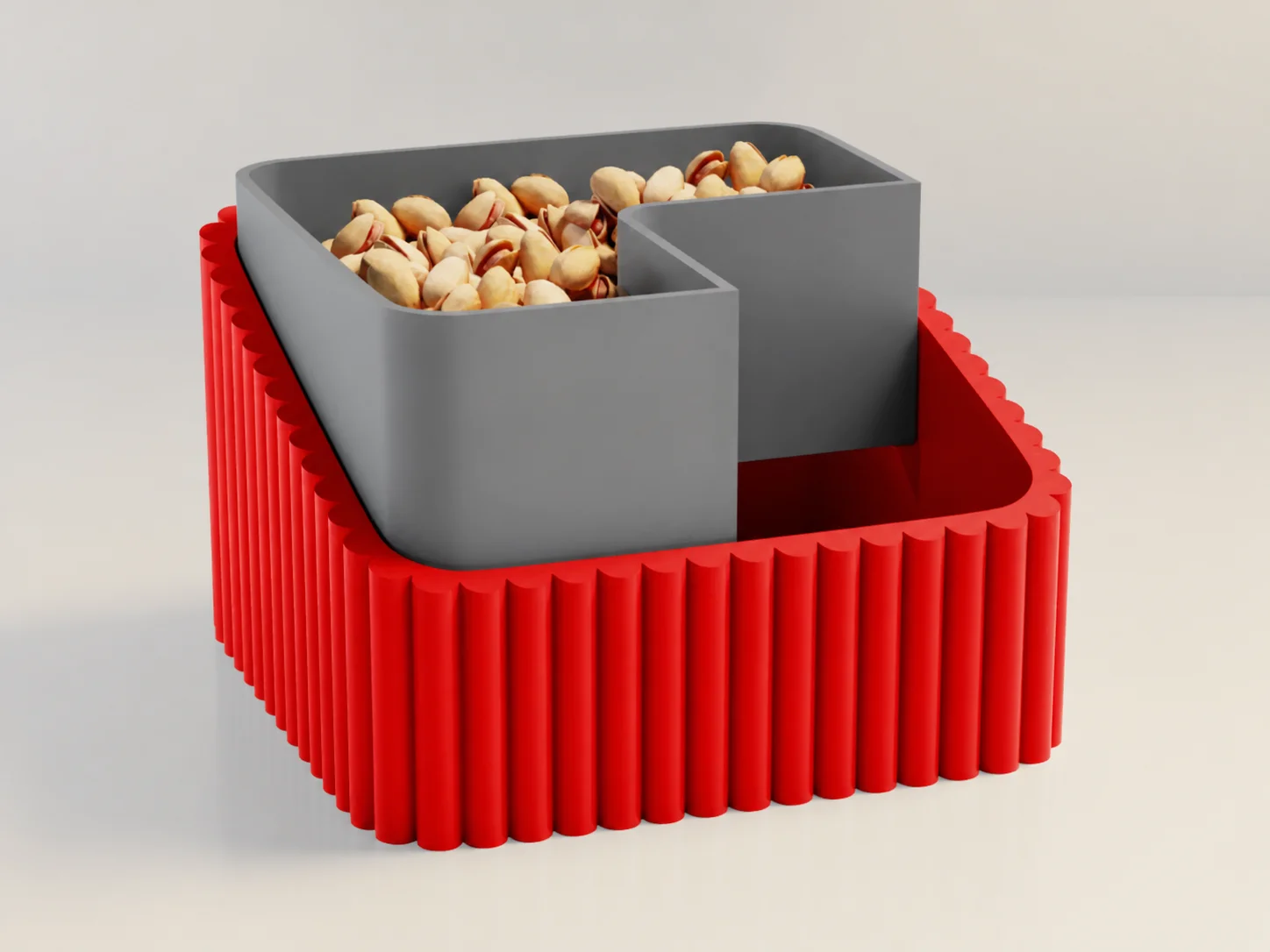 3D Baskı Fıstık Kasesi - Çift Hazneli Kabuk Ayırıcı Sunum Kasesi - Kırmızı Gri 3D Baskı Fıstık Kasesi - Çift Hazneli Kabuk Ayırıcı Sunum Kasesi - Kırmızı Gri