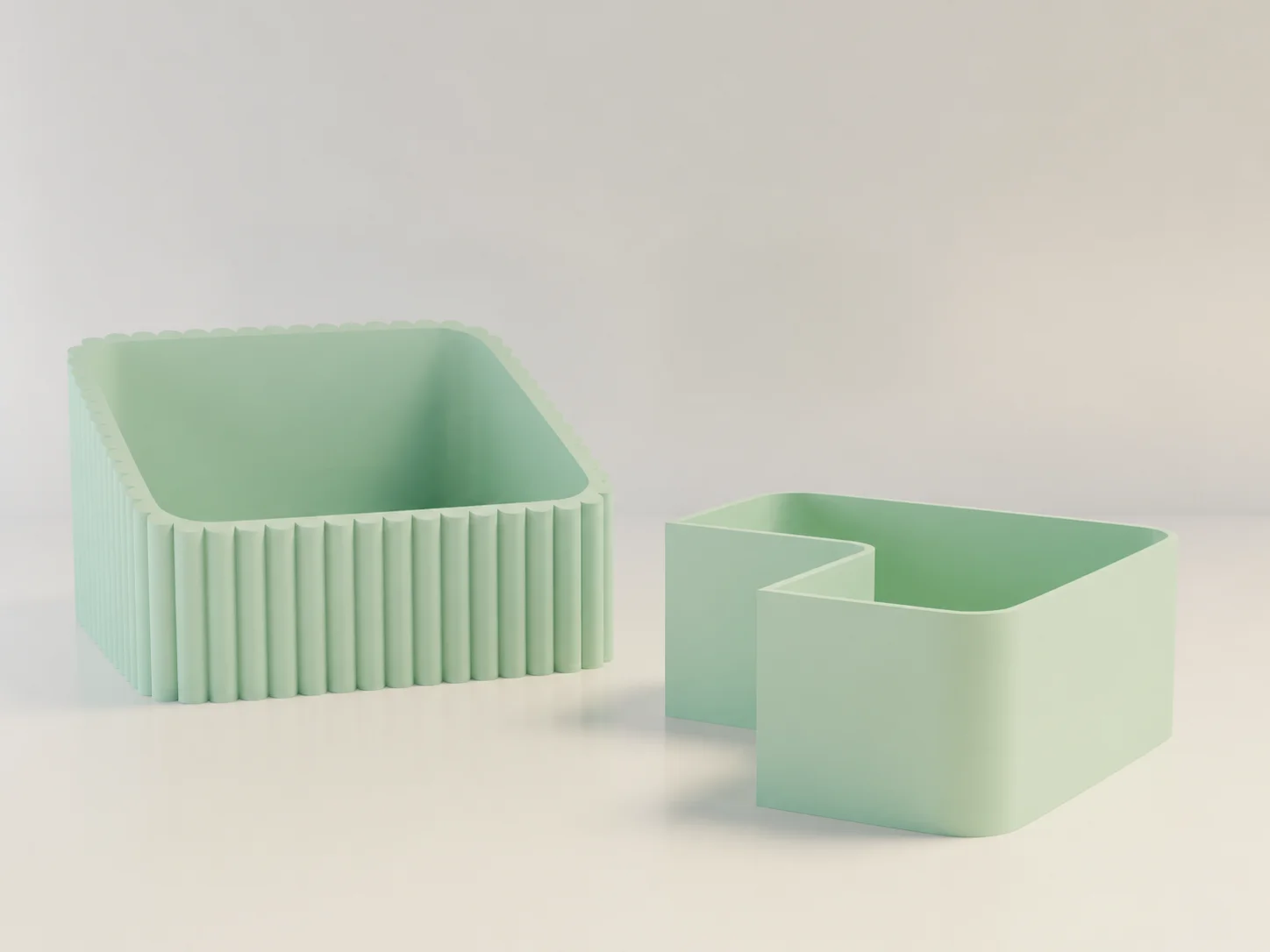 3D Baskı Fıstık Kasesi - Çift Hazneli Kabuk Ayırıcı Sunum Kasesi - Mint Mint