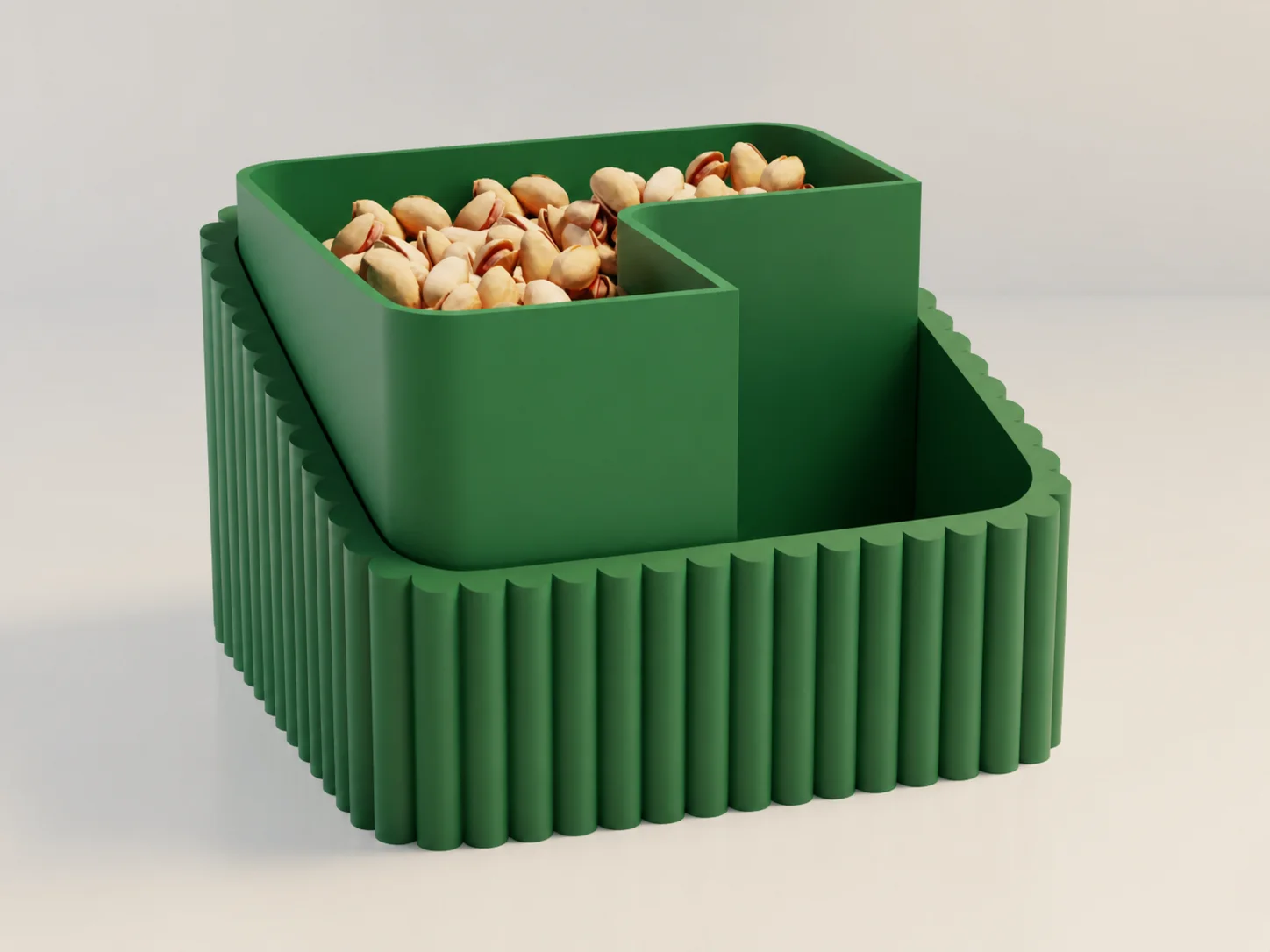 3D Baskı Fıstık Kasesi - Çift Hazneli Kabuk Ayırıcı Sunum Kasesi - Yeşil Yeşil 3D Baskı Fıstık Kasesi - Çift Hazneli Kabuk Ayırıcı Sunum Kasesi - Yeşil Yeşil