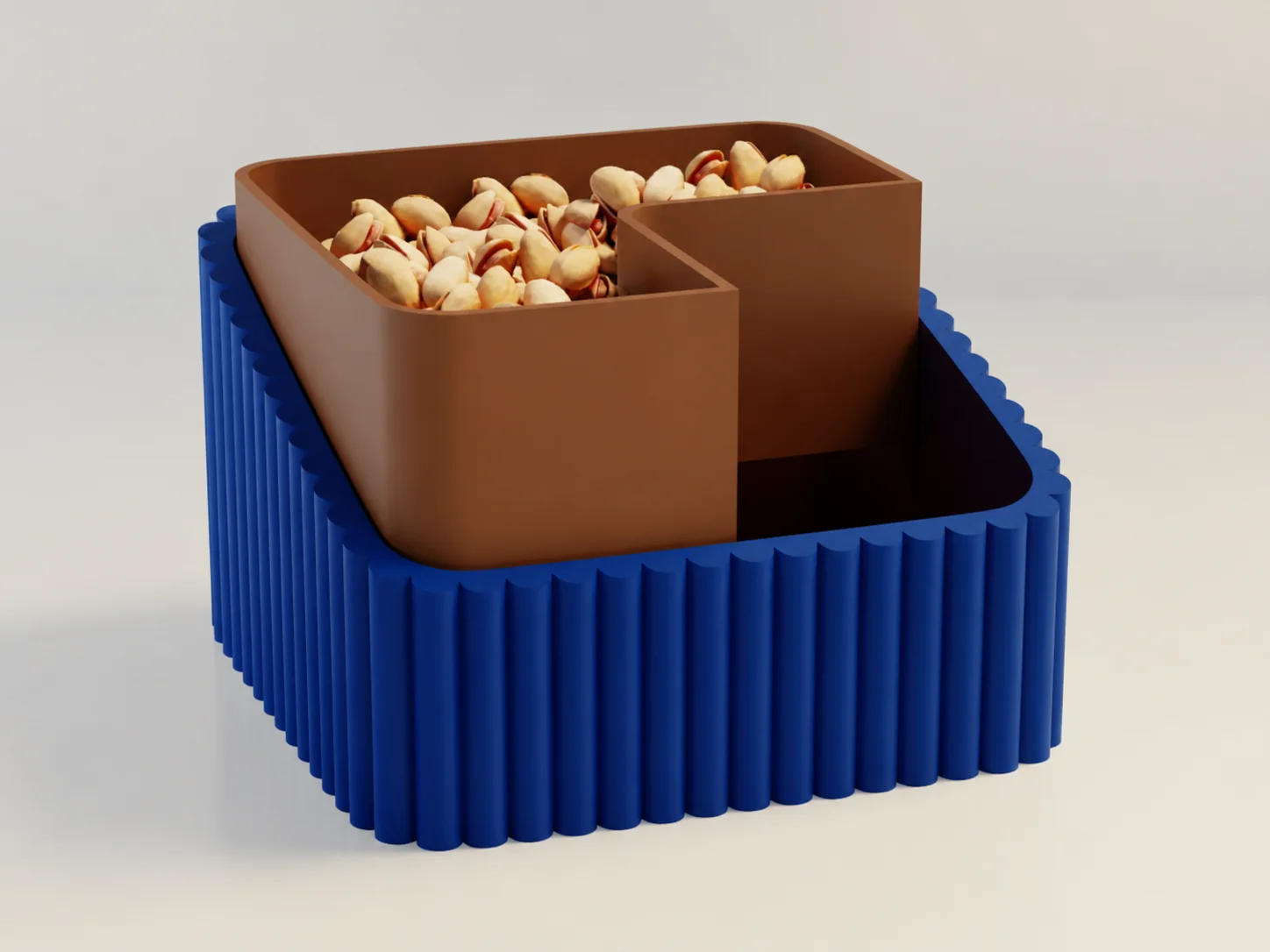 3D Baskı Fıstık Kasesi - Çift Hazneli Kabuk Ayırıcı Sunum Kasesi - Mavi Kahverengi 3D Baskı Fıstık Kasesi - Çift Hazneli Kabuk Ayırıcı Sunum Kasesi - Mavi Kahverengi