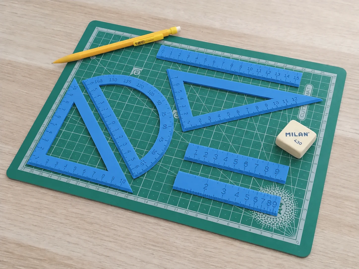 3D Baskı Geometri Cetvel Seti - İletki, Gönye ve Ölçüm Araçları - Mavi 3D Baskı Geometri Cetvel Seti - İletki, Gönye ve Ölçüm Araçları - Mavi
