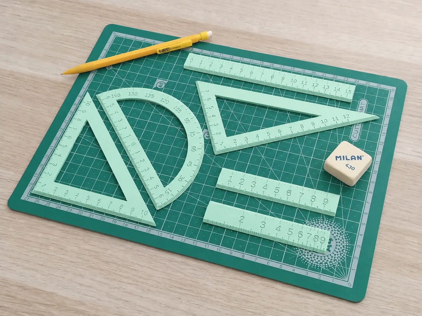 3D Baskı Geometri Cetvel Seti - İletki, Gönye ve Ölçüm Araçları - Mint 3D Baskı Geometri Cetvel Seti - İletki, Gönye ve Ölçüm Araçları - Mint