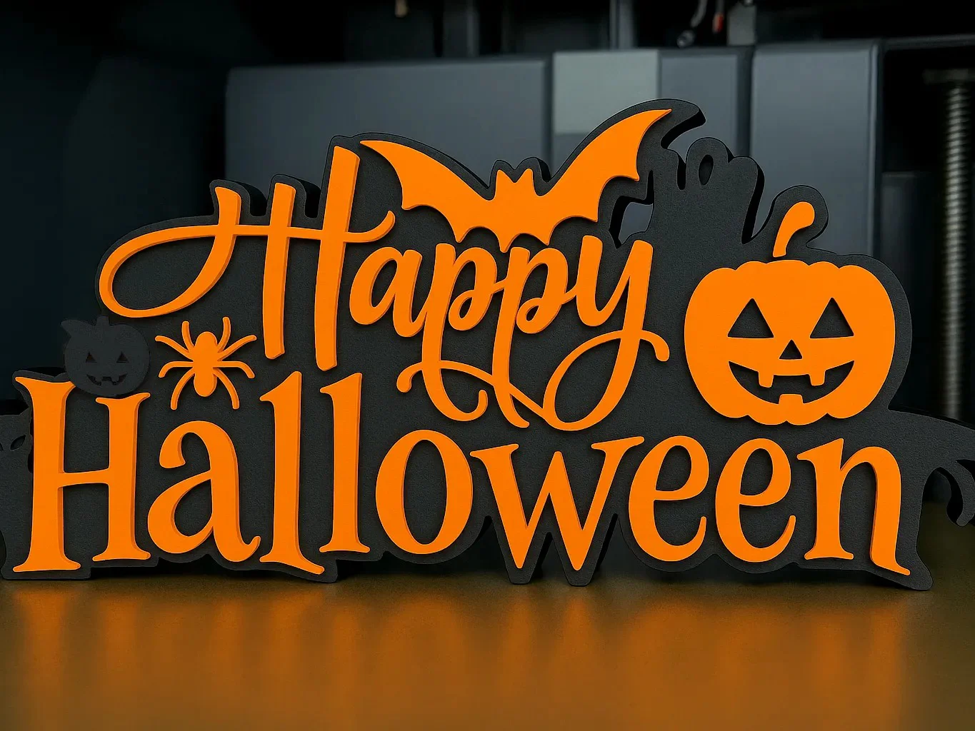 3D Baskı Happy Halloween El Yazısı Masa Süsü Katmanlı Yarasa Balkabağı Örümcek Dekor Turuncu Siyah 3D Baskı Happy Halloween El Yazısı Masa Süsü Katmanlı Yarasa Balkabağı Örümcek Dekor Turuncu Siyah
