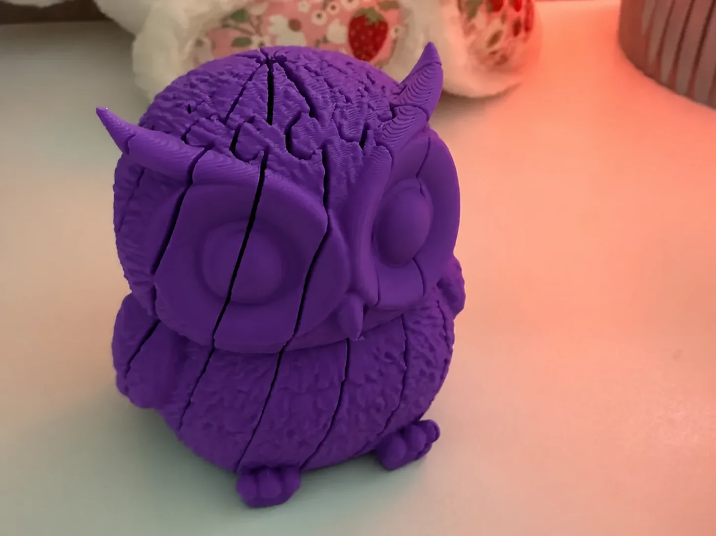 3D Baskı Hareketli Baykuş Figürü - Eklemli Flexi Oyuncak - Mor 3D Baskı Hareketli Baykuş Figürü - Eklemli Flexi Oyuncak - Mor