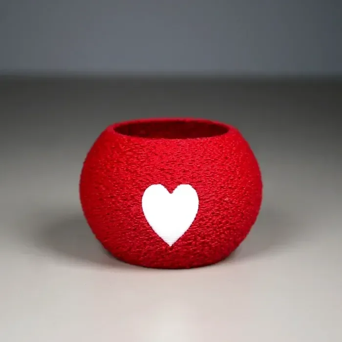 3D Baskı Kalpli Mini Saksı - Kırmızı Beyaz Dekoratif Saksı 3D Baskı Kalpli Mini Saksı - Kırmızı Beyaz Dekoratif Saksı