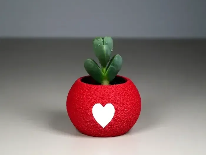 3D Baskı Kalpli Mini Saksı - Kırmızı Beyaz Dekoratif Saksı 3D Baskı Kalpli Mini Saksı - Kırmızı Beyaz Dekoratif Saksı